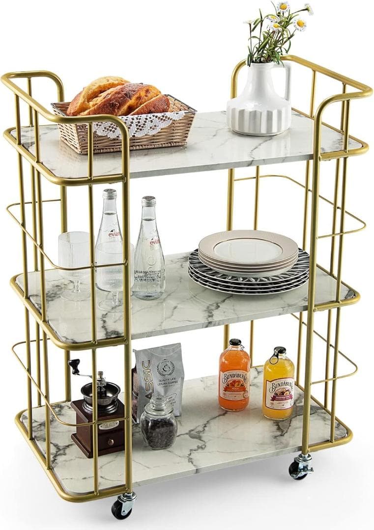 【新品】キッチンワゴン 移動式 3段 キッチン収納 キャスター付