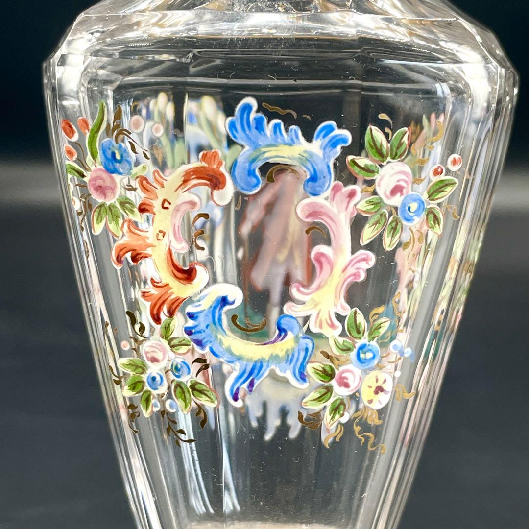 Lobmeyr ロブマイヤー 金彩エナメル 花柄 貴婦人 花瓶 ペアセット