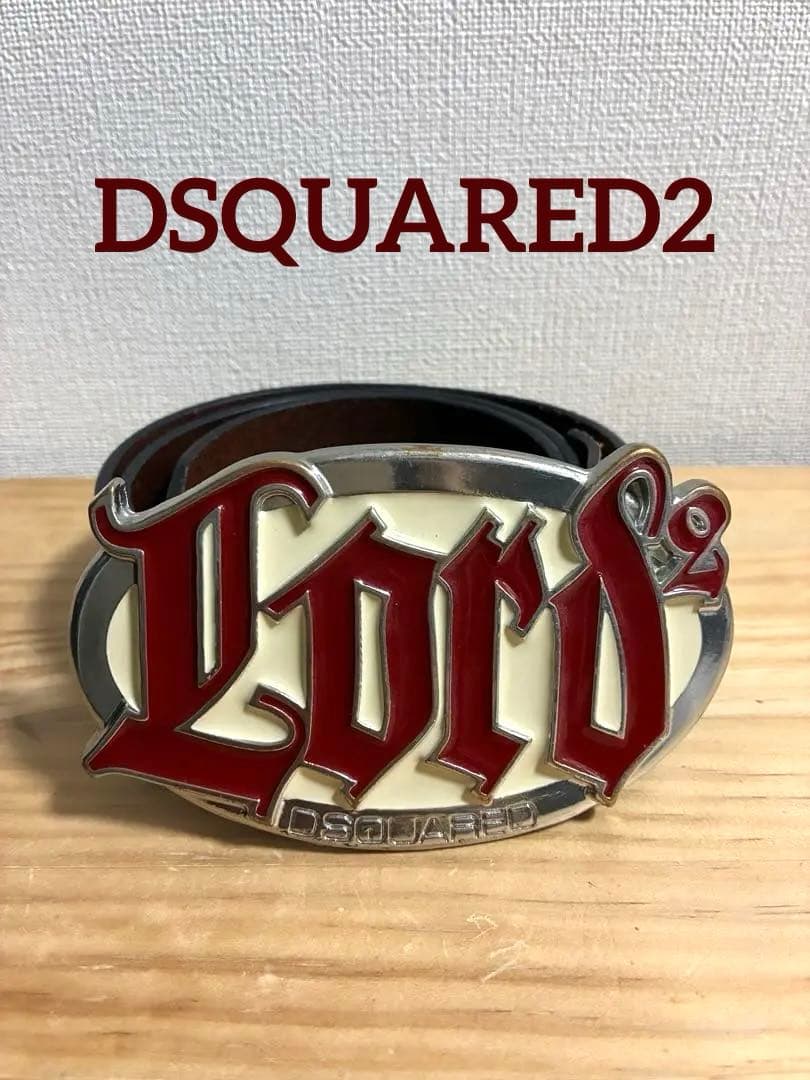 kenjiさま専用【DSQUARED2】 ビッグロゴ ベルト レザー【美品】