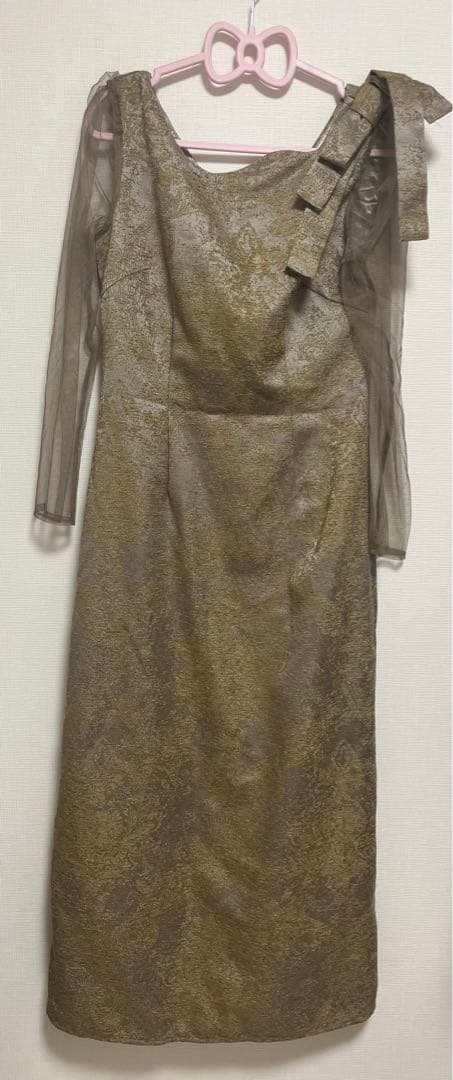 専用shoulder ribbon jacquard dress