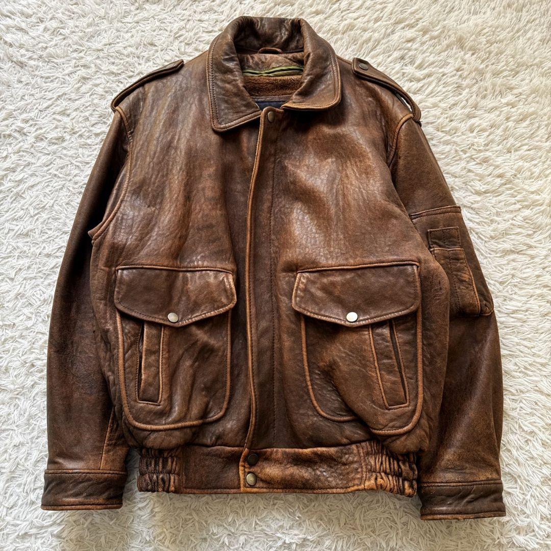 90s Type A-2 羊革 ライナー フライトジャケット ボンバージャケット