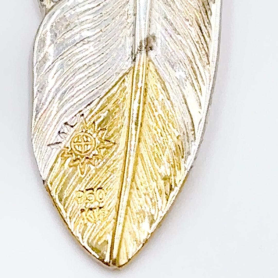 redman レッドマン　大　先金フェザー　フェザー　ペンダント　k18