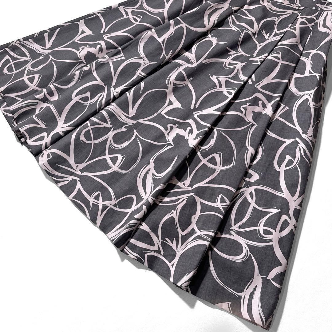 アナイ ウールトロピカルプリントアシメタック スカート