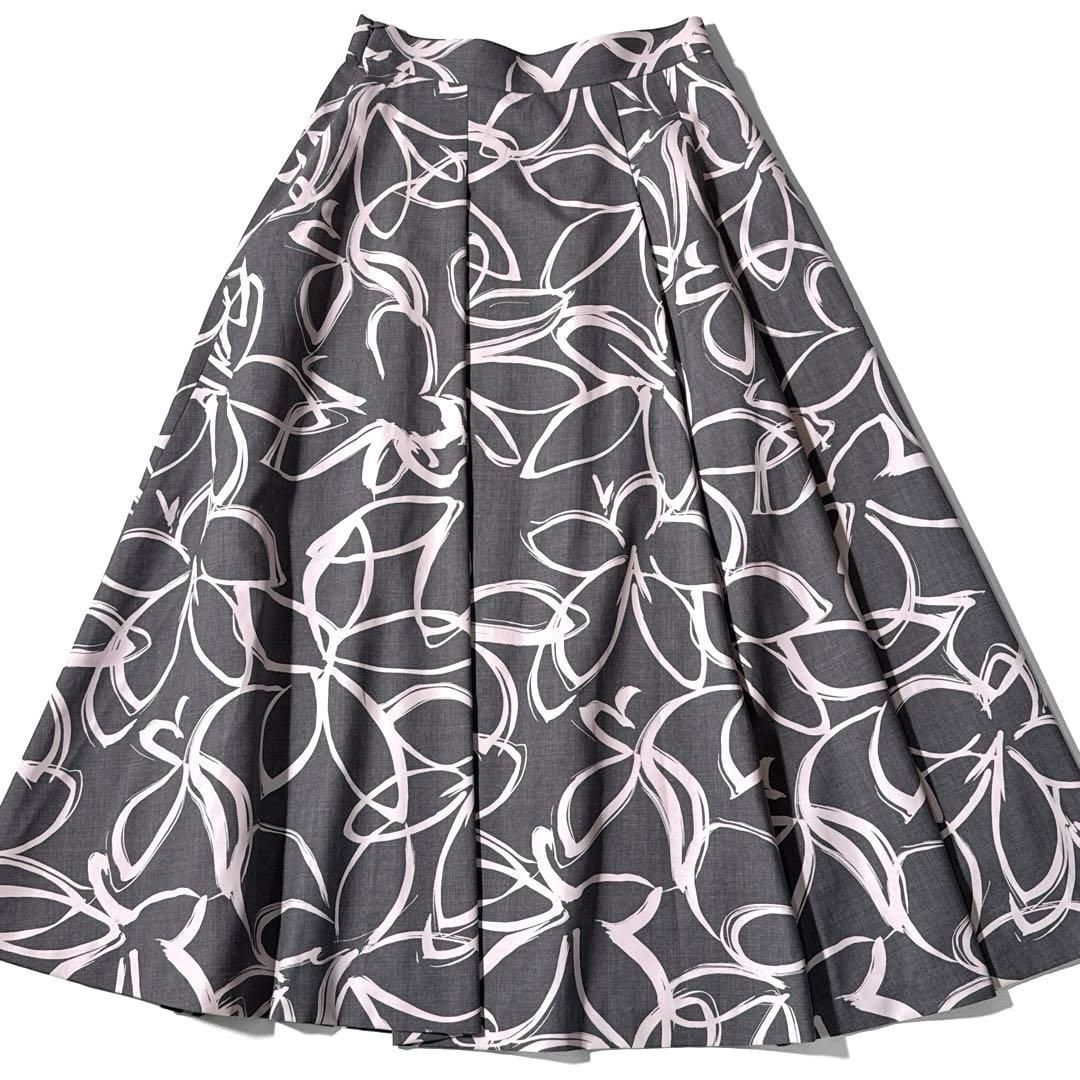 アナイ ウールトロピカルプリントアシメタック スカート