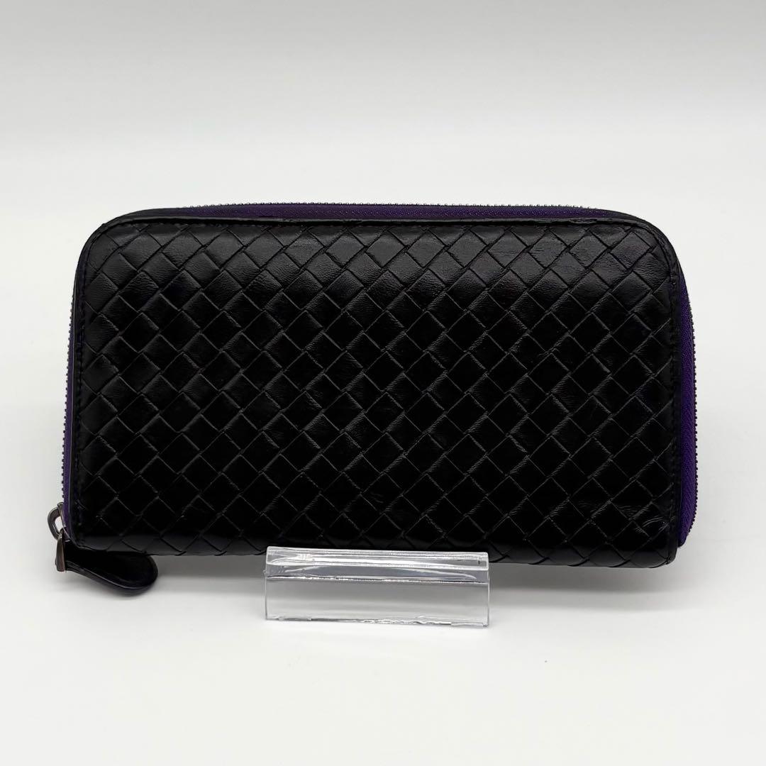 【極美品】ボッテガヴェネタ レザー 長財布 イントレチャート 編み込み ブラック
