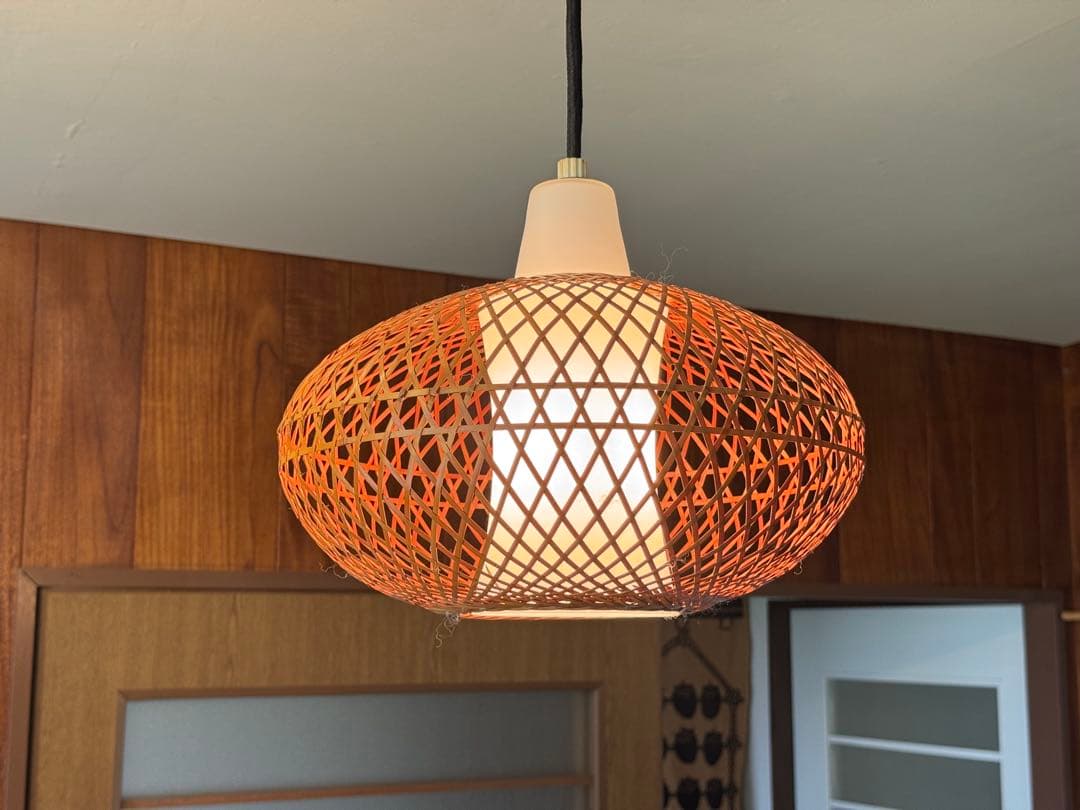 ヴィンテージ 民藝 昭和 レトロペンダントライト 竹細工 イサムノグチ 柳宗理