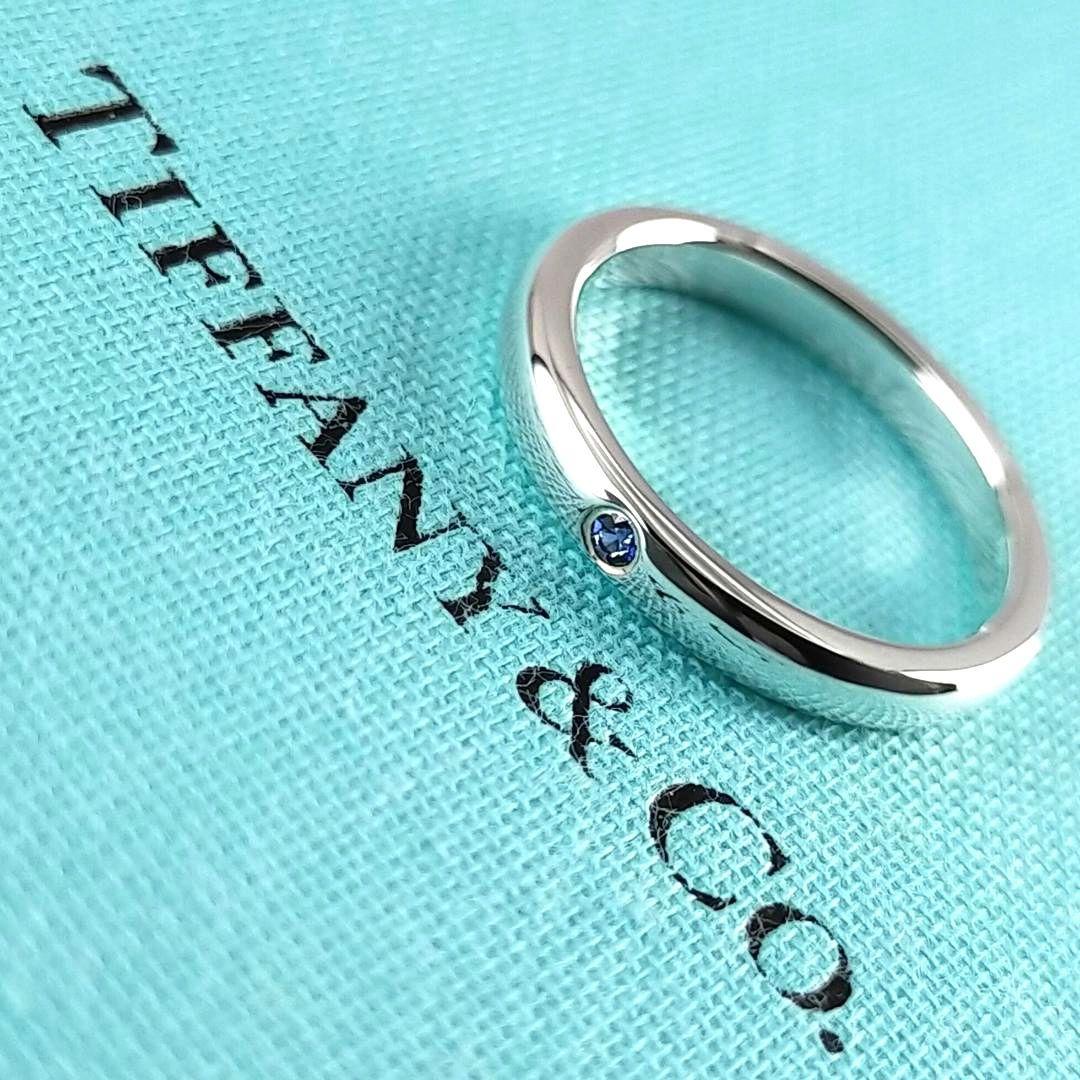 ◆SALE【ティファニー】スタッキングバンド　サファイア　リング　９号　2202