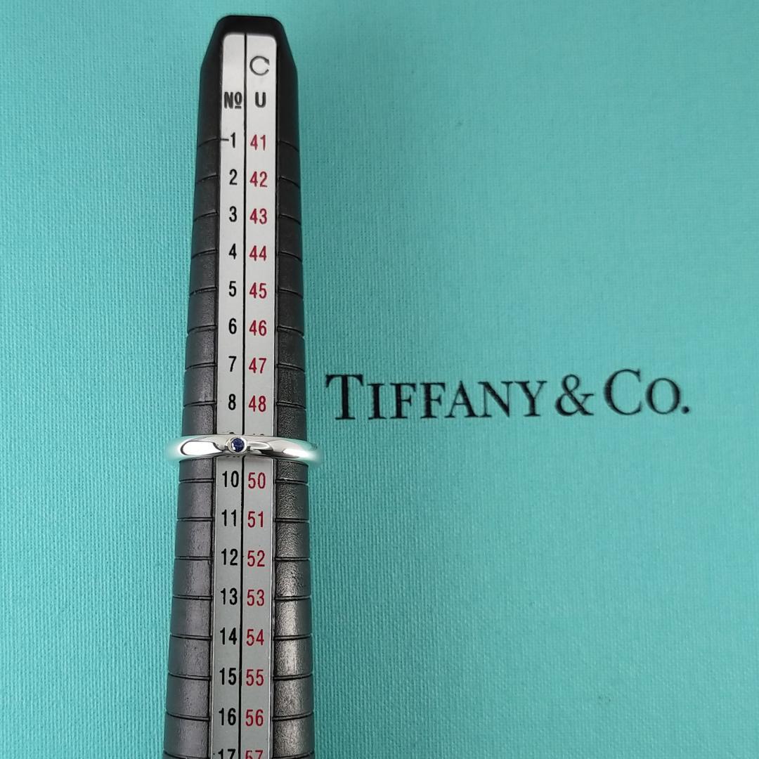 ◆SALE【ティファニー】スタッキングバンド　サファイア　リング　９号　2202