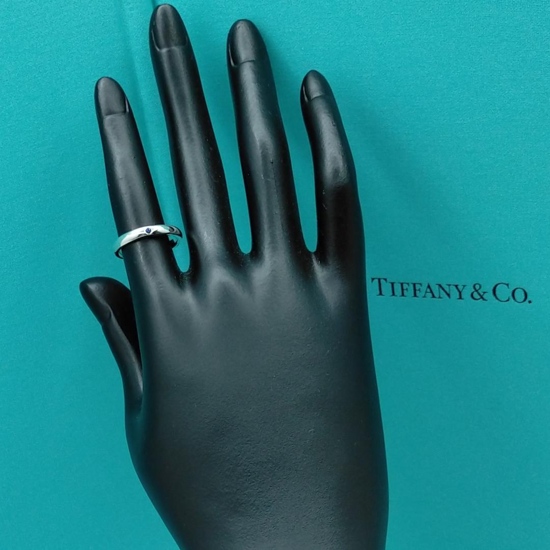 ◆SALE【ティファニー】スタッキングバンド　サファイア　リング　９号　2202