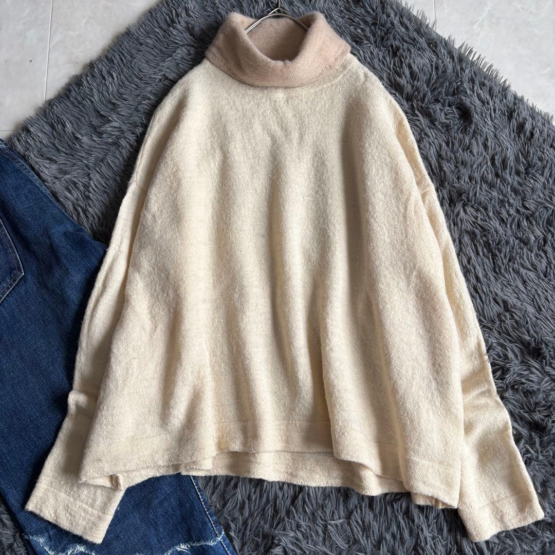 45R マリンクラフトタートルネックニット カシミヤネック オフホワイト 0