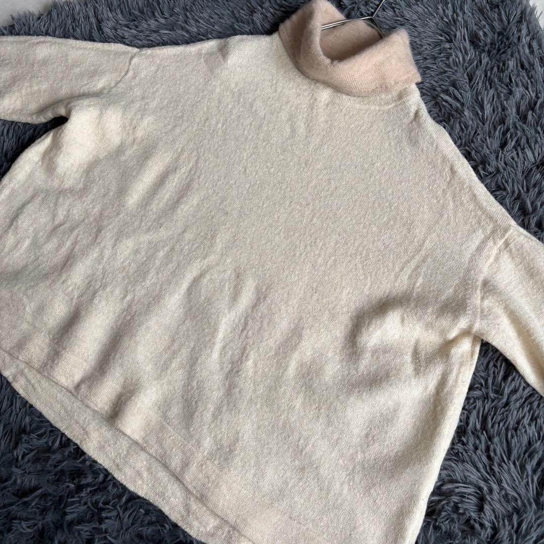 45R マリンクラフトタートルネックニット カシミヤネック オフホワイト 0