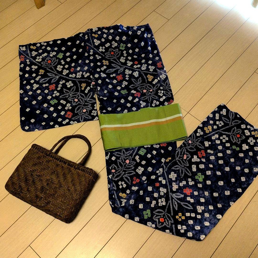 ケ*ャ様 躾付き　新品未着用　ゆったりトールサイズ　希少カラー　有松鳴海絞りの華