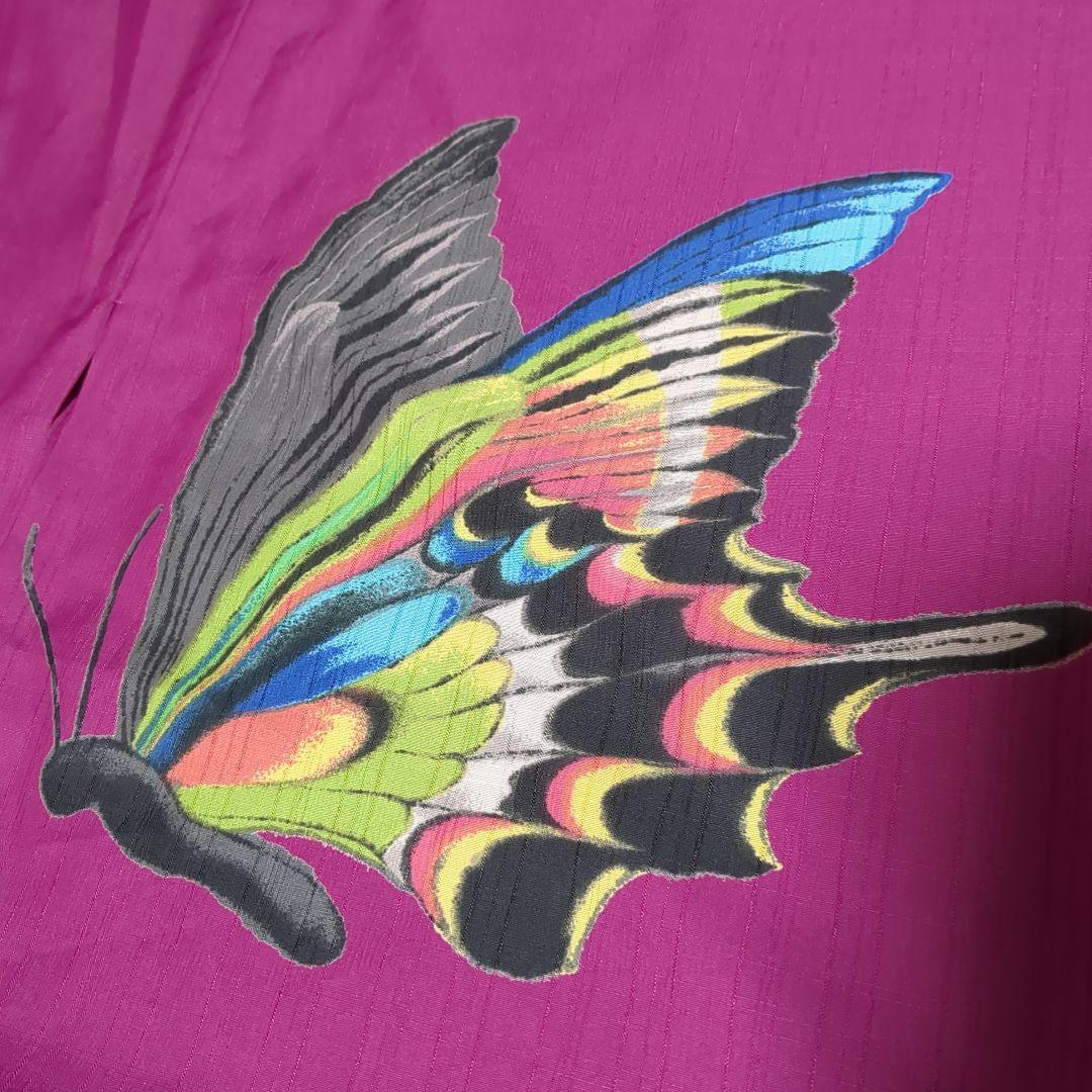 美品　ふりふ　片身替わり　浴衣　蝶