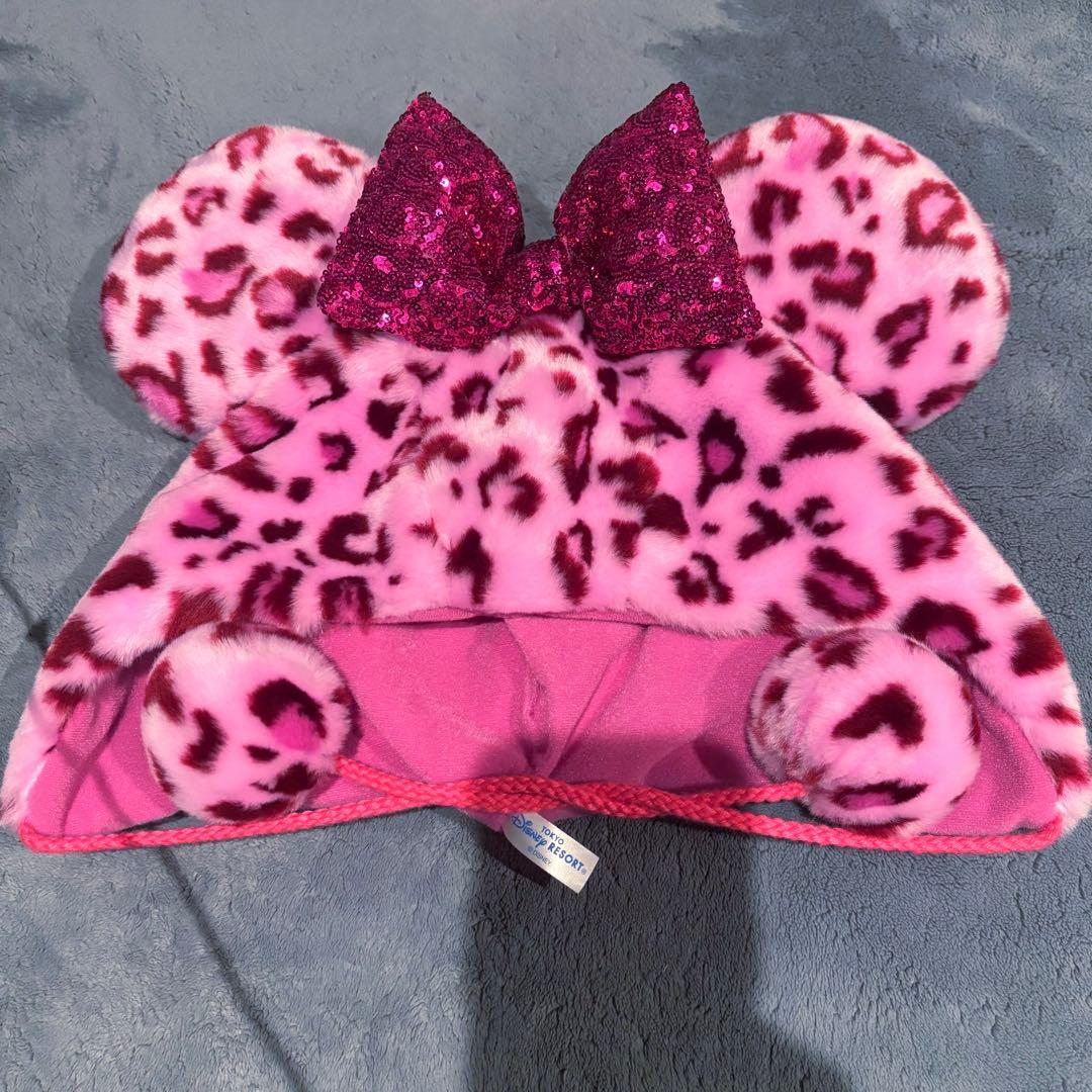 ディズニー　豹柄　ファンキャップ　ピンク