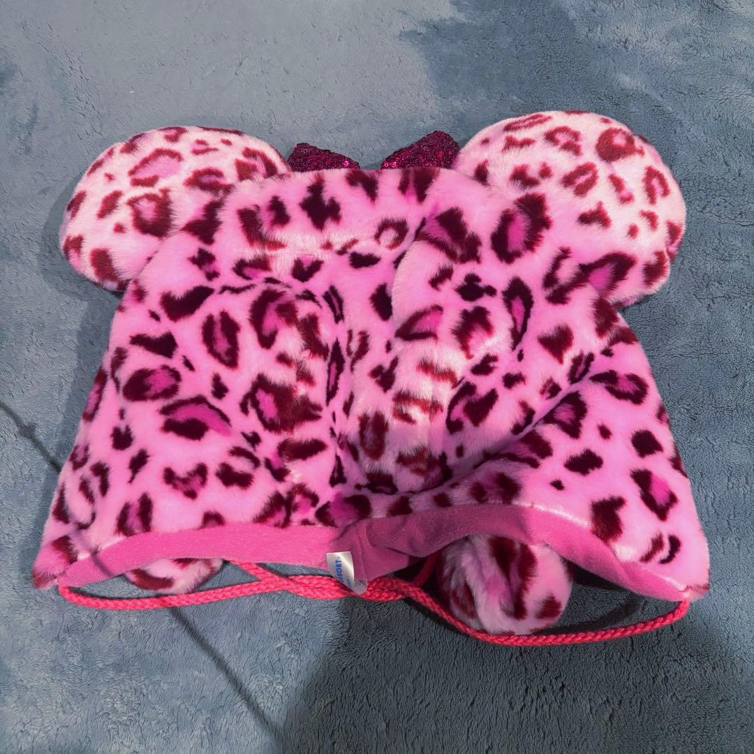 ディズニー　豹柄　ファンキャップ　ピンク