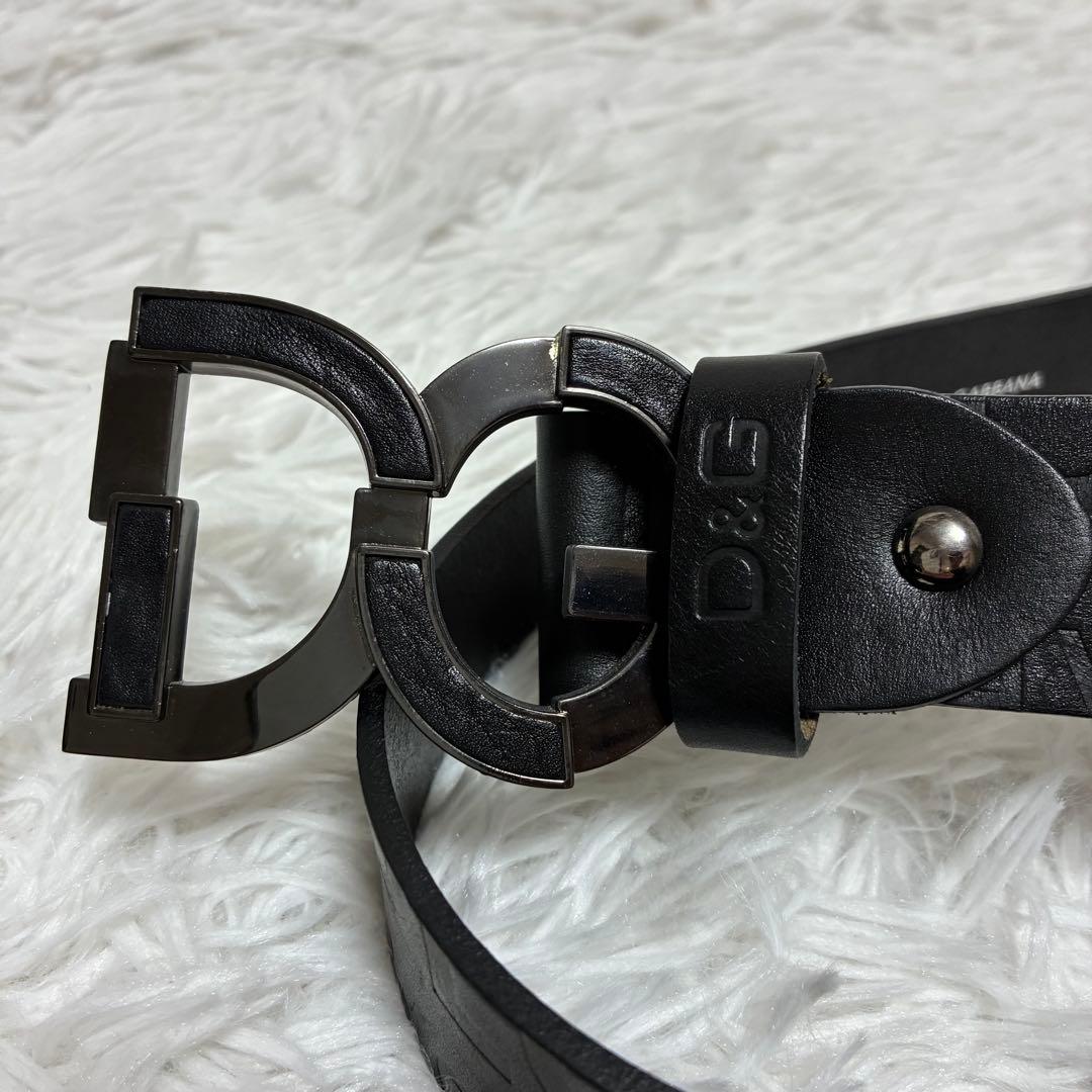 DOLCE & GABBANA ベルト　バックル　DC レザー　イタリア製