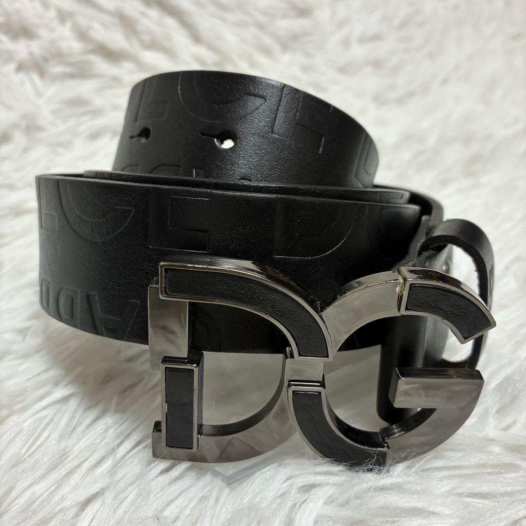 DOLCE & GABBANA ベルト　バックル　DC レザー　イタリア製
