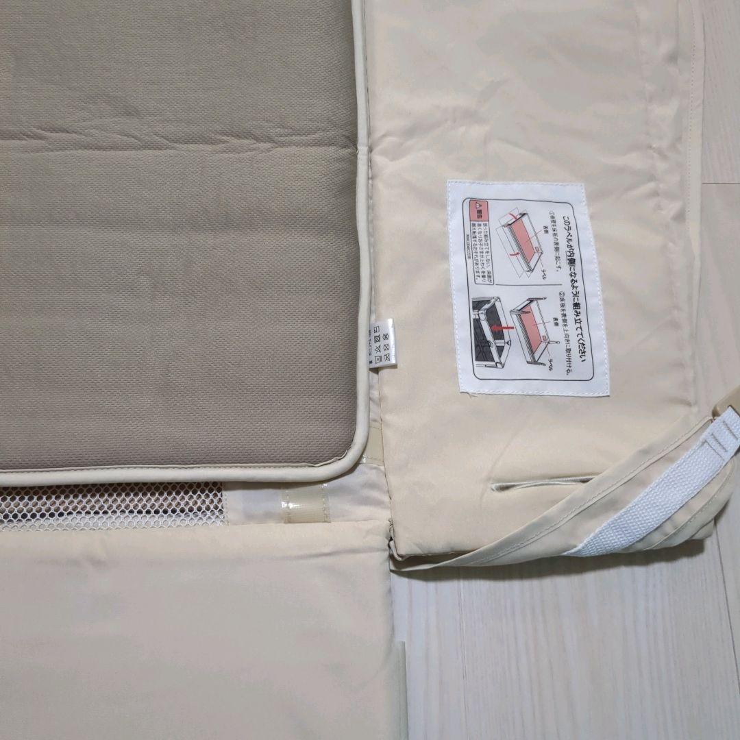 【美品】アップリカ ココネルエアープラスAB ベビーベッド　ホワイトベージュ