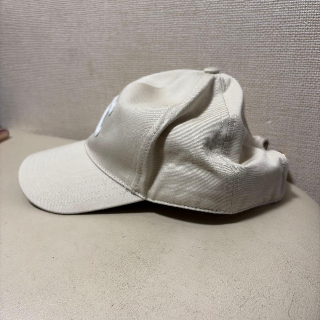 CELINE ベージュ 刺繍ロゴ キャップ