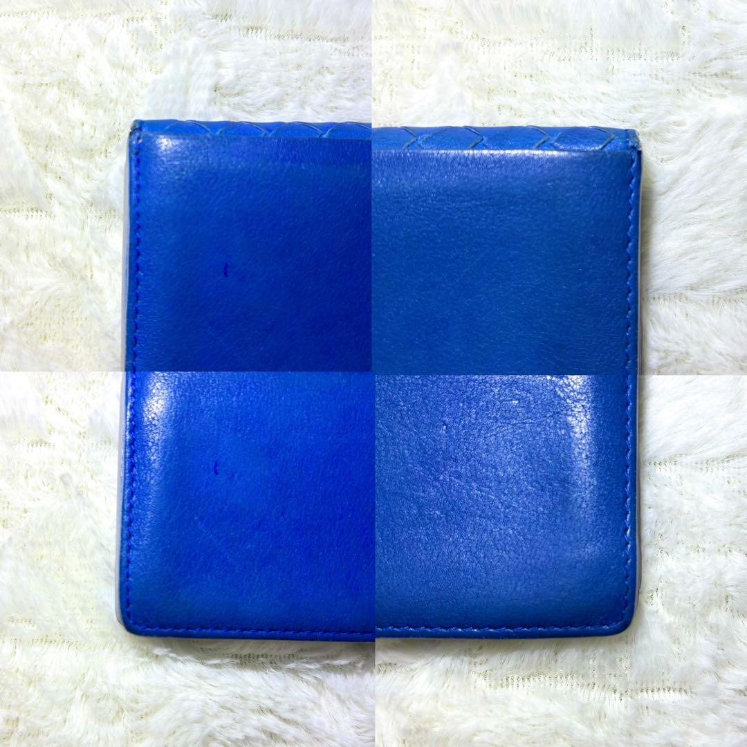 【レア✨】BOTTEGA VENETA イントレチャート 名刺入れ ブルー 青
