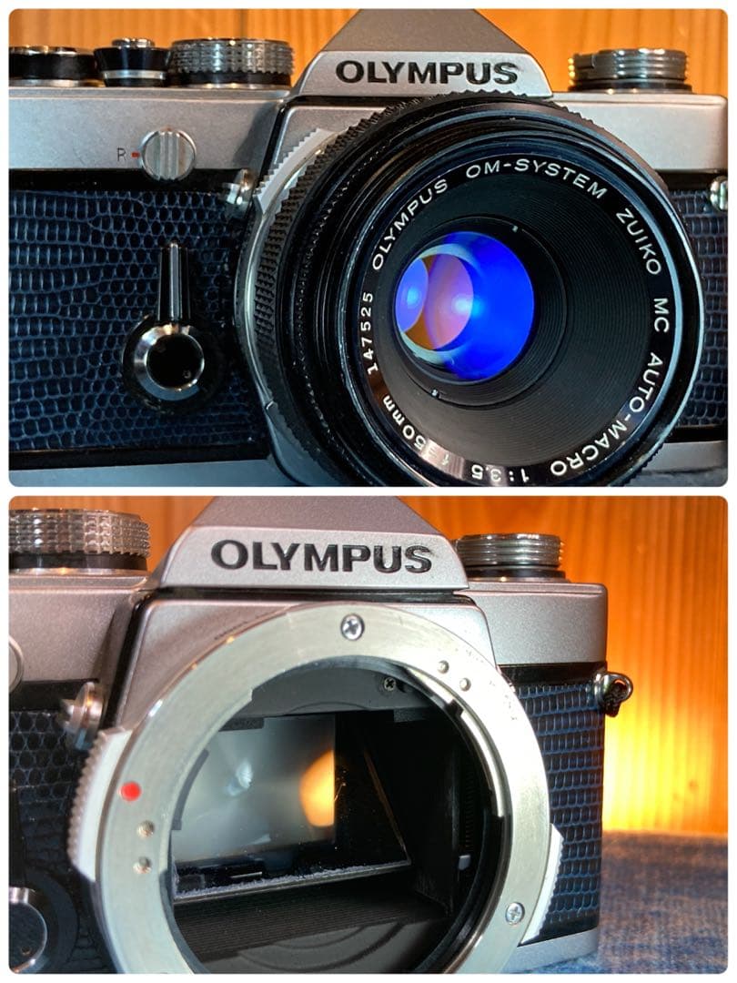 OLYMPUS OM-1／マクロレンズ★完動品＊美品＊初期保証★外装リザード本革