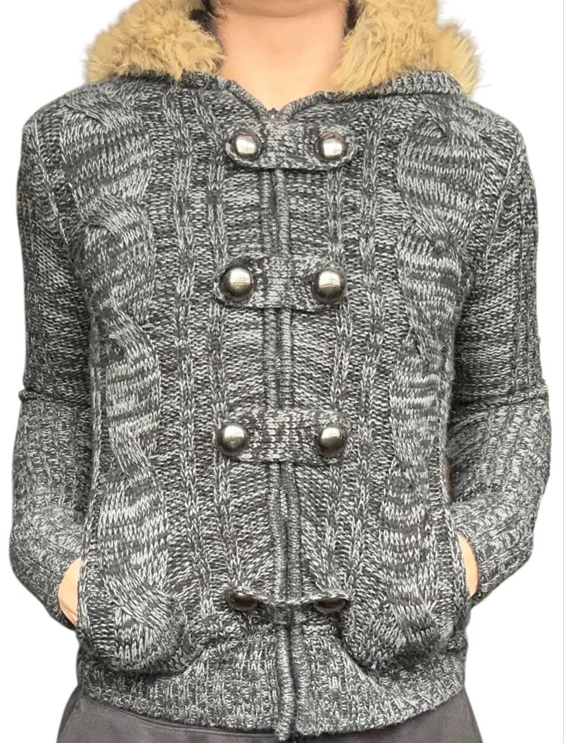 トップス fur hooded napolen zip hoodie