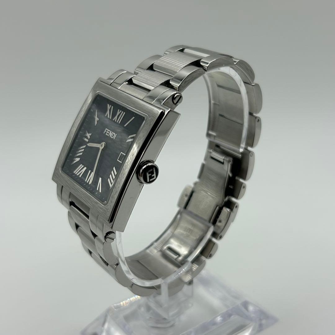 美品 稼働品 FENDI フェンディ クアドロ 60500G スクエア シルバー