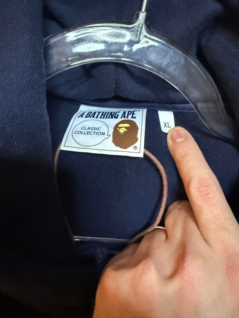 A BATHING APE ネイビー XL パーカー