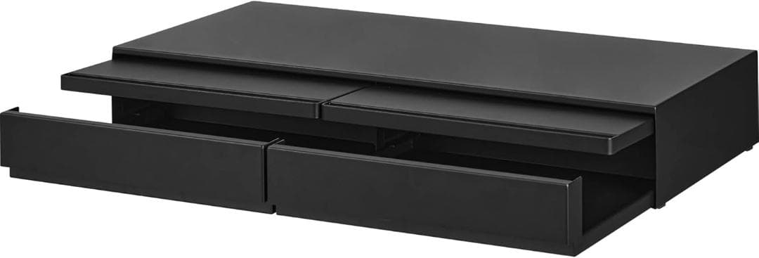 tower ツーウェイキッチン家電下引き出し＆スライドテーブル W80 黒