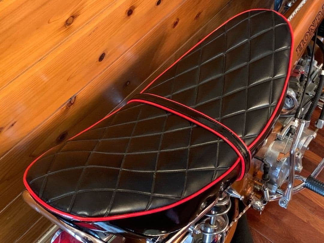 kawasaki ダックス エナメル ダイヤ柄 バナナシート カスタム