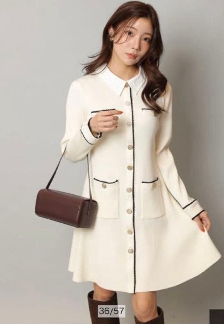 (新品未使用)アプワイザーリッシェ♡衿付2wayニットワンピース