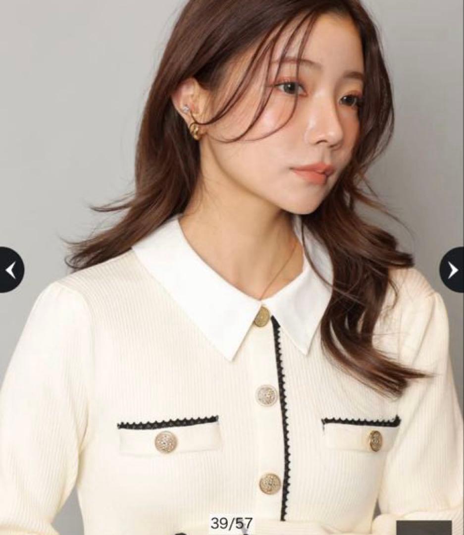 (新品未使用)アプワイザーリッシェ♡衿付2wayニットワンピース