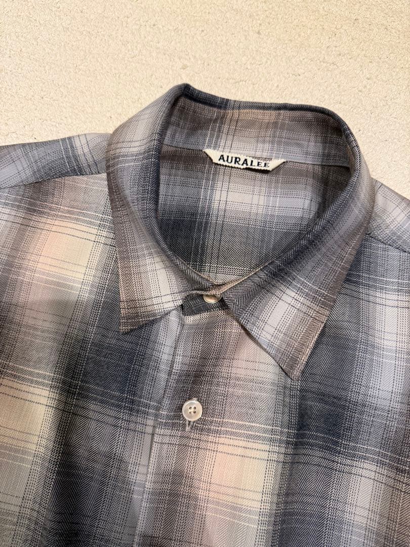 AURALEE 24AW スーパライトウールチェックシャツ　4