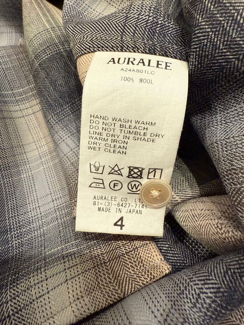 AURALEE 24AW スーパライトウールチェックシャツ　4