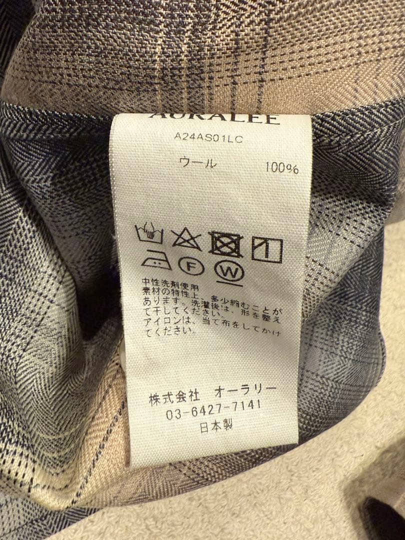 AURALEE 24AW スーパライトウールチェックシャツ　4