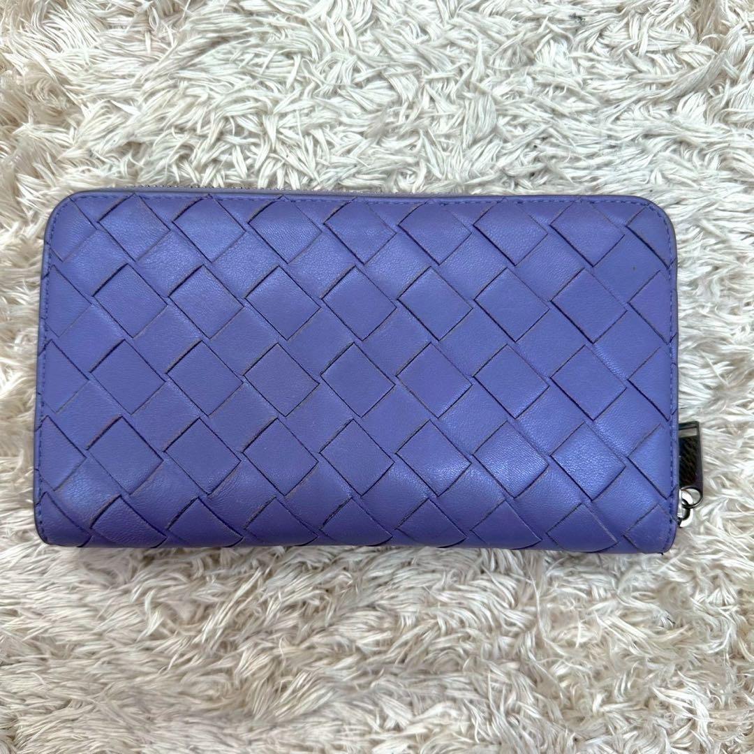 【美品】ボッテガヴェネタ 長財布 ラウンドファスナー パープル マキシ