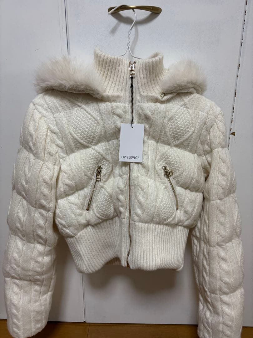 LIP SERVICE ウォームケーブルニット中綿ジャケット