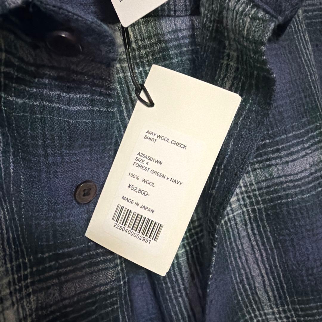 トップス AIRY WOOL CHECK SHIRT
