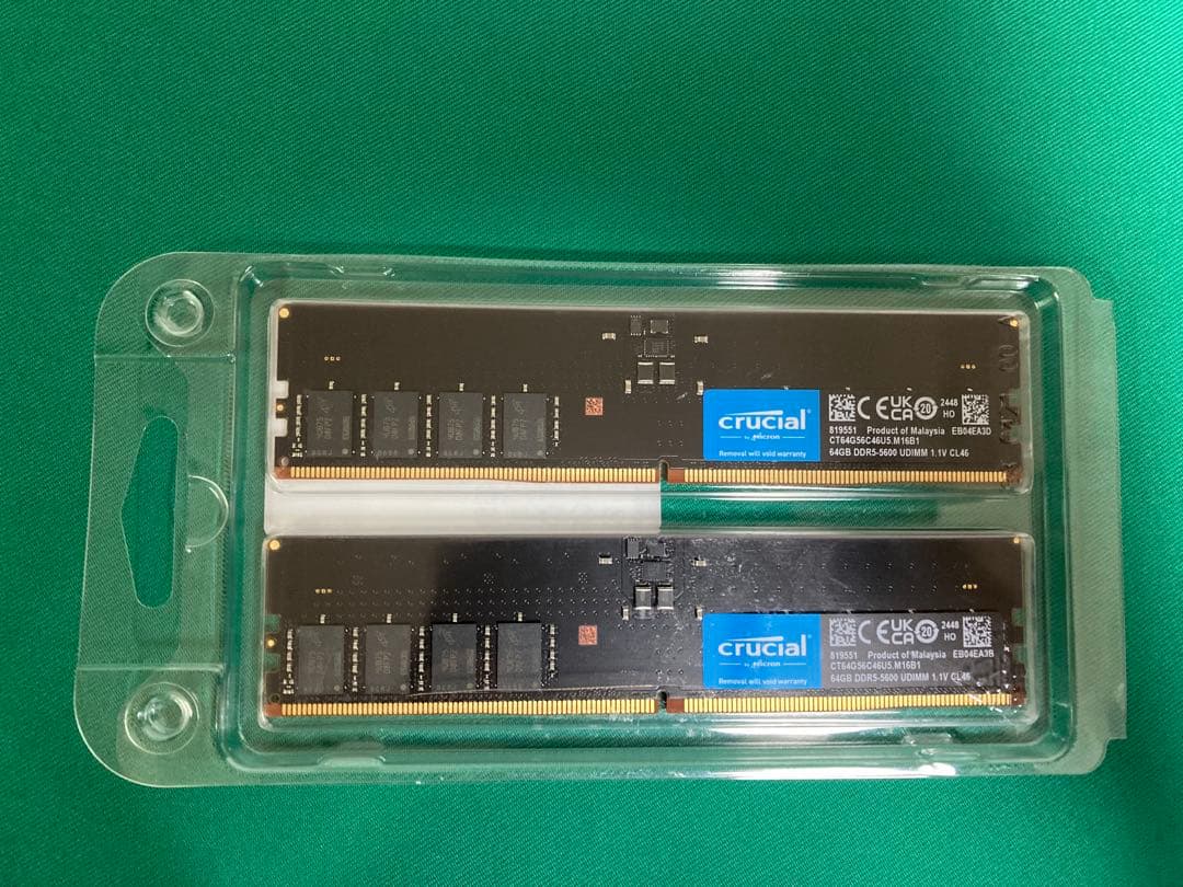 【新品/未使用】Crucial 128GBキット (2x64GB) DDR5