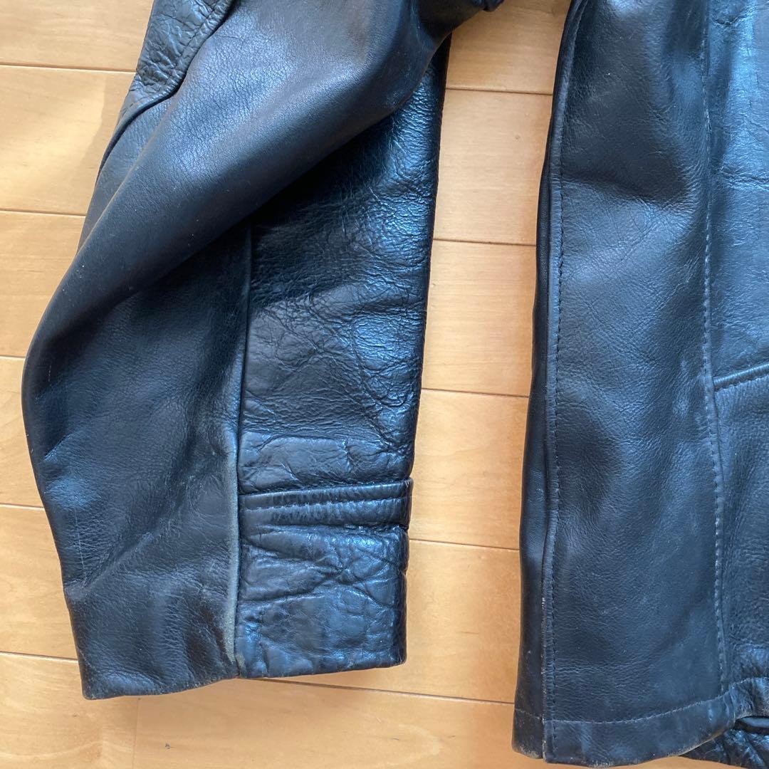 Schott ブラックレザーシングルライダースジャケット　USA製 38