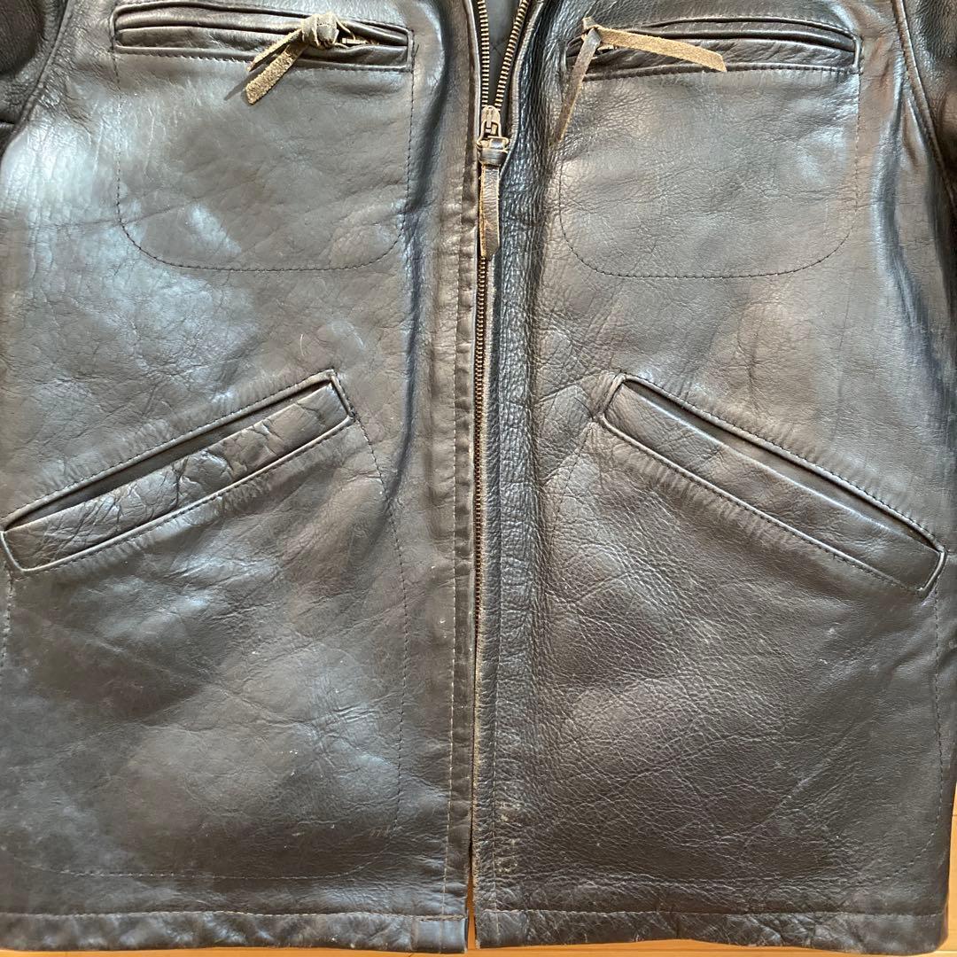 Schott ブラックレザーシングルライダースジャケット　USA製 38