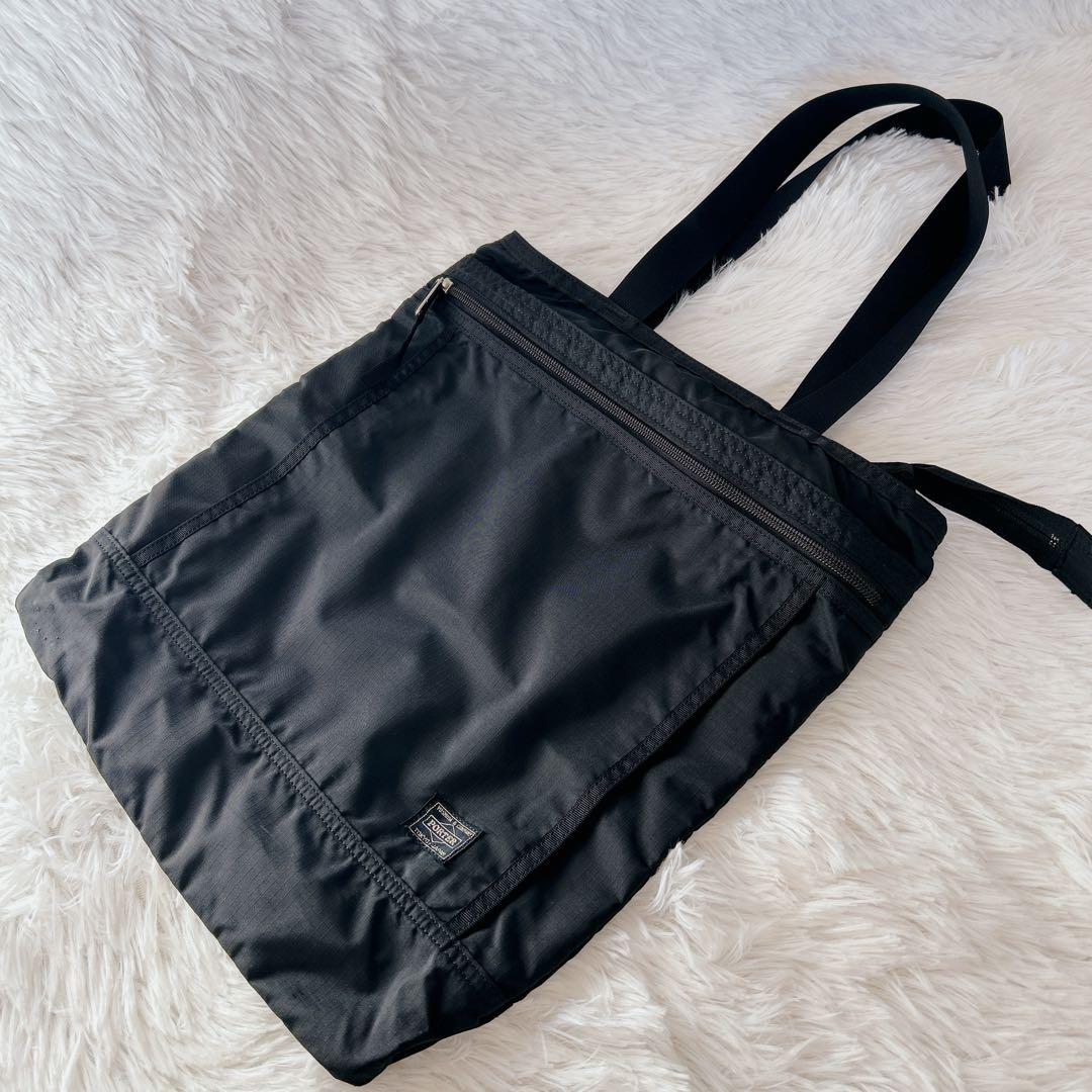 PORTER ブラック トートバッグ ナイロン A4 軽量 通勤通学　黒　肩がけ