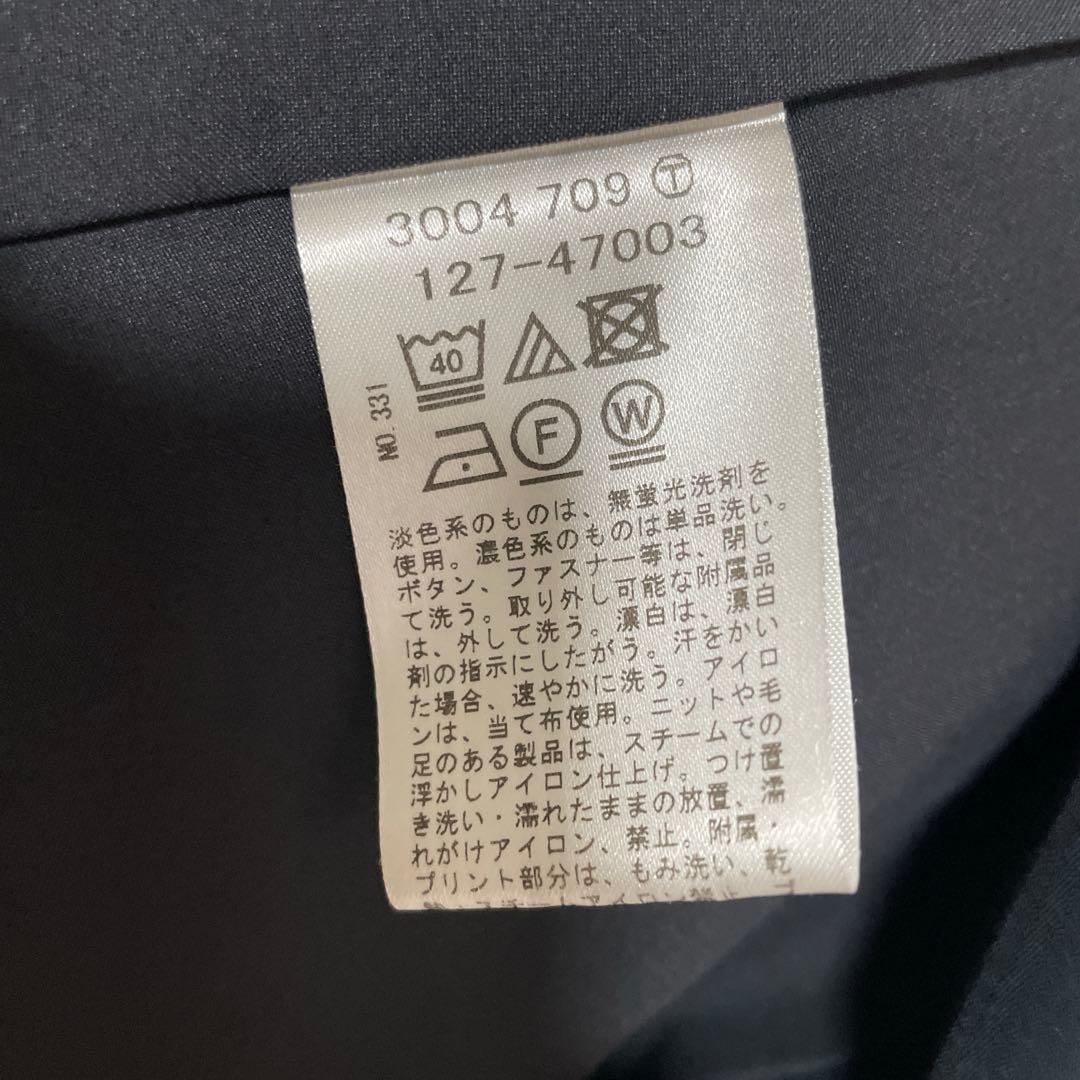 INDIVI 40 シャドウストライプ　ネイビー　パンツスーツ