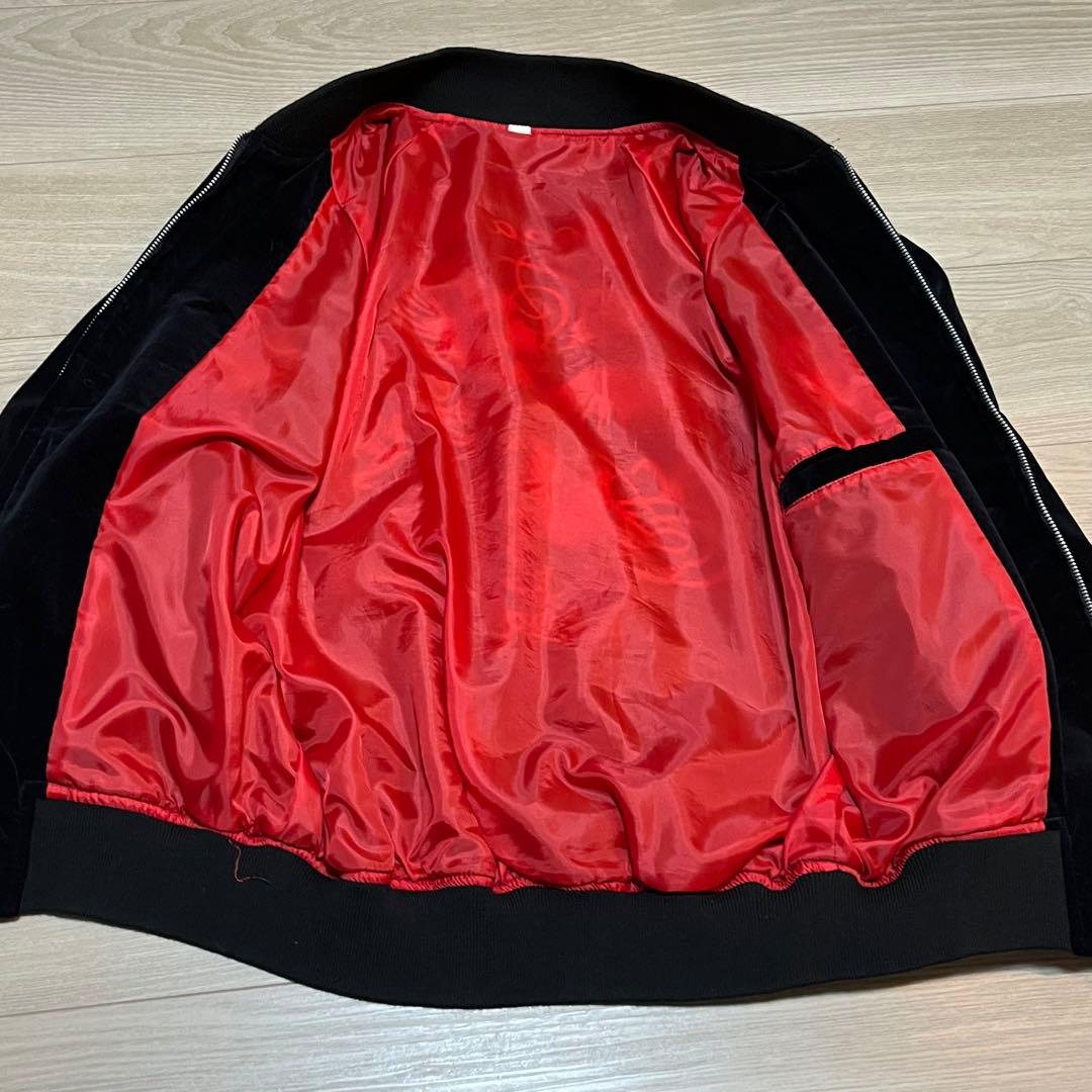 90s スカジャン　別珍　スーベニアジャケット　龍　富士　刺繍