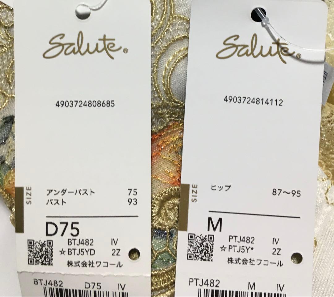 新品　ワコール　サルート 82G ブラジャー D75 ソングM