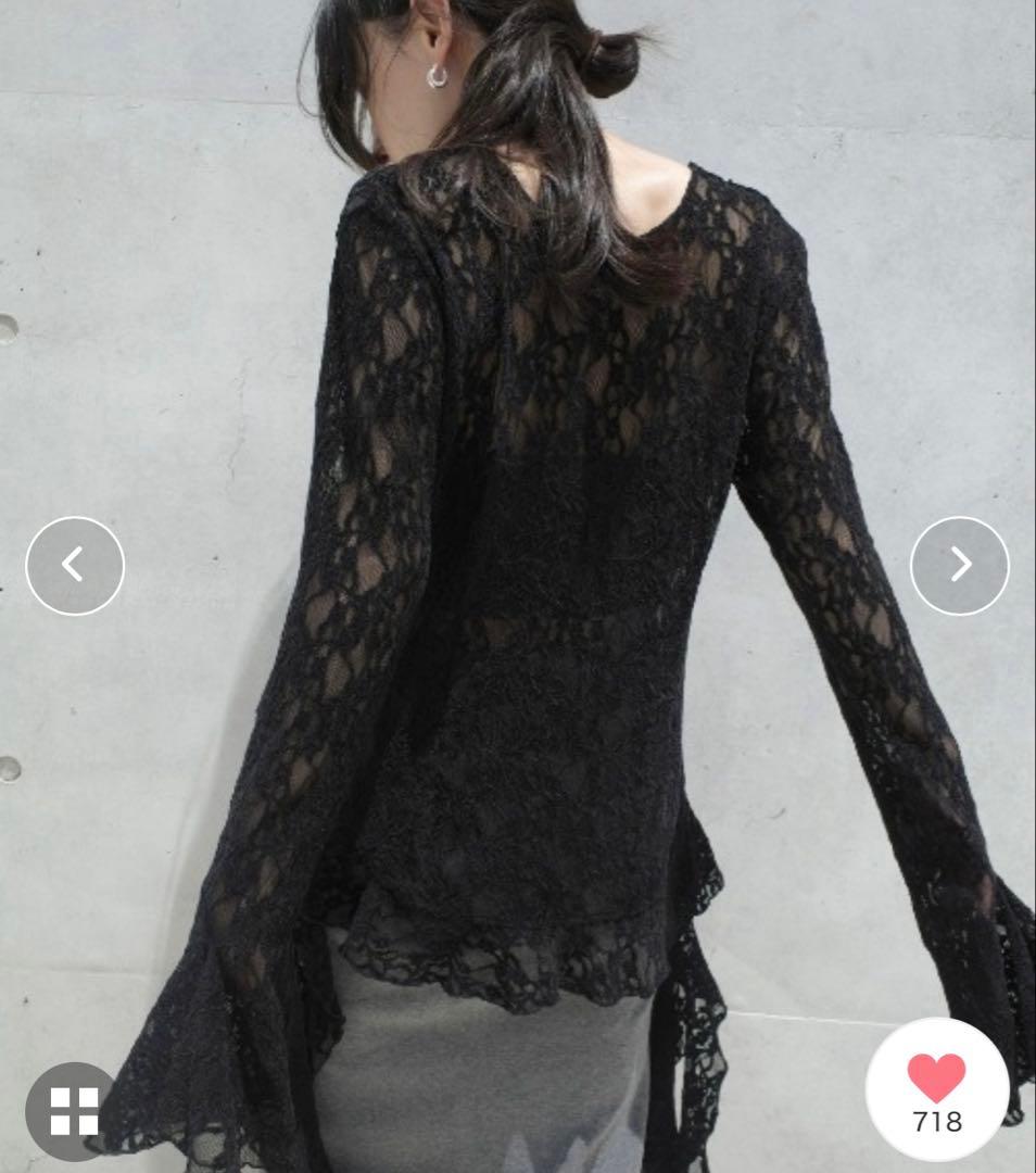 AMERIアメリUND 2WAY CUT LACE FRILL TOP レース