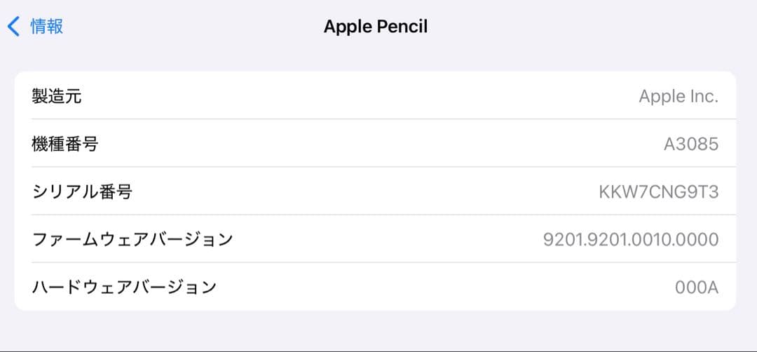未使用品　保証付き　2025年5月購入品　Apple Pencil USB-C