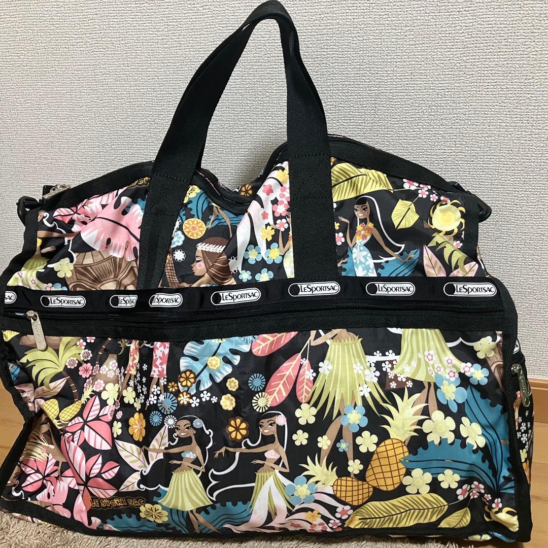 ［美品］　レスポートサック　ハワイ限定　ワヒネフラ柄　ボストンバッグ