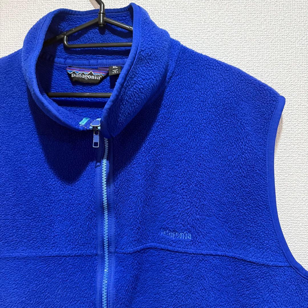 80's patagonia フリースベスト XL 青 3角タグ