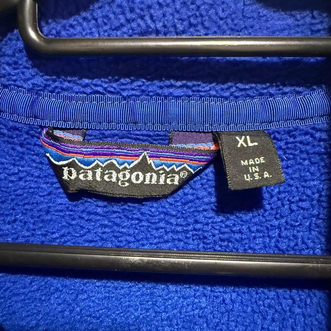 80's patagonia フリースベスト XL 青 3角タグ